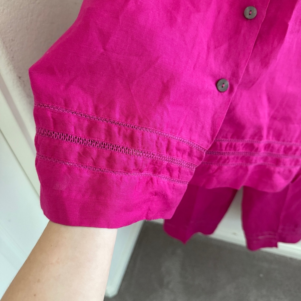 Chadwick's vintage hot purple pink linen blend pants and shirt set Size 16 - Picture 4 of 11
